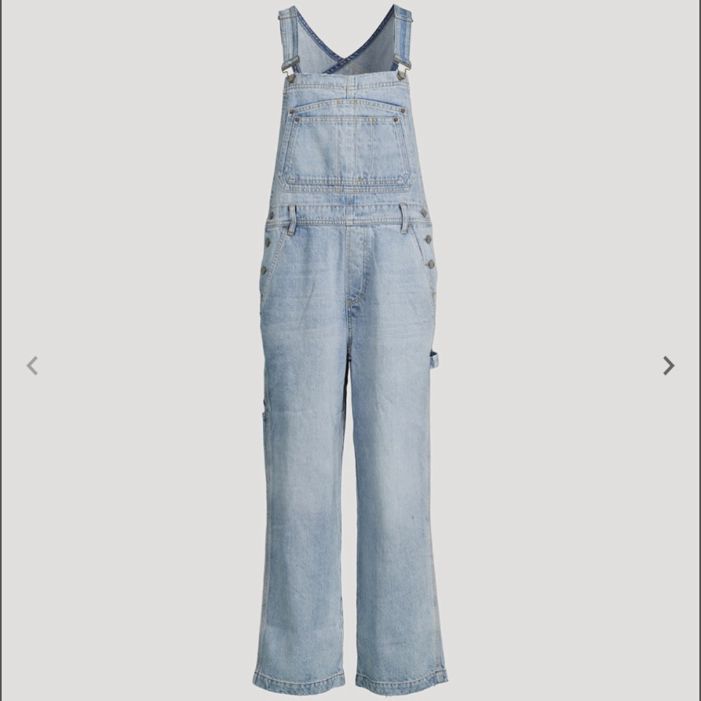 Boyish Kenny Overalls S Oversized Wide Straight Leg Carpenter Light Wash Denim